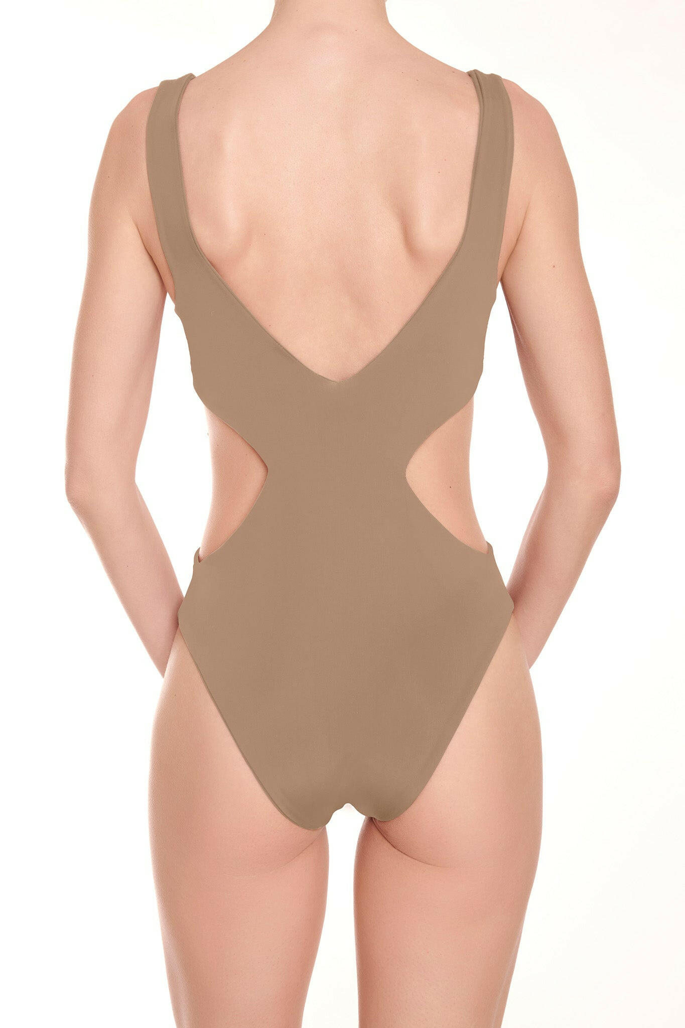 Rêve de Rive Swimwear featuring stylish designs with cutout shapes