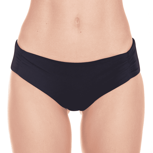 Ruched effect enhances Ramya bikini bottom, perfect for a fashionable look